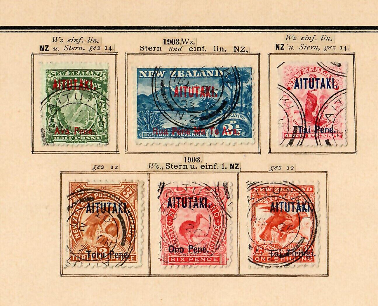 Aitutaki : Premier Timbres 1-6 Complet Cancelled
