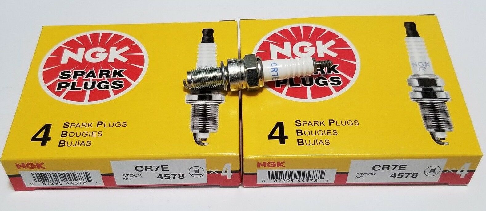 NGK Standard Spark Plugs - Stock #4578 - CR7E - Threaded Stud - Qty (8)